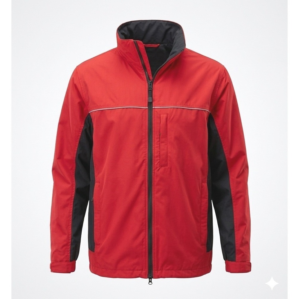 Timberland Performance Mens M Red Black Hood Windbreaker Jacket Coat Outer Shell